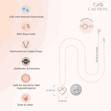 Cali Trove 1/4Ct & 1/20Ct Natural Diamond Single Heart Infinity Pendant For Women