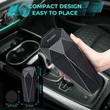 Tecfino Car Trash Can with Lid, 2 Packs Diamond Design Mini Cup Holder Trash Can for Car, Office, Home Use, Black