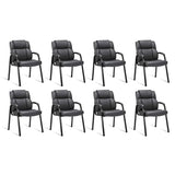 Leather Guest Chair with Padded Arm Rest for Reception Meeting Conference and Waiting Room