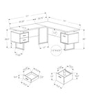 Monarch Specialties Computer 70"L Desk Left or Right Facing - Capuccino