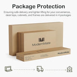 ModernMate 63" Standing Desk with File Cabinet, Privacy Panel, AC/USB, 1.18" Desktop