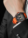 TSAR BOMBA Mens Automatic Watches Luxury Skeleton Mechanical Wristwatch for Men