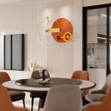 PSYCHE GOD Large Gold Round Decorative Wall Clock Silent Modern Metal Wall Art Decor for Living Room Office Bedroom Kitchen Hotel Cafe 40" × 25"
