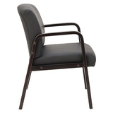 Alera ALE Reception Lounge Series Guest Chair, Espresso/Black Leather