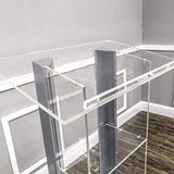 FixtureDisplays® Clear Acrylic Plexiglass Podium Steel Sides Church Pulpit School Lectern
