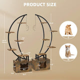 DWVO Tall Bookshelf with LED Light, Artistically Designed Moon Arched Bookcase, Bedroom