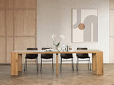 Transformer Table - Solid Wood Extendable Dining Table, Seats 2-12, Expandable Dining Room Table, Space-Saving Furniture, Expandable Dining Furniture, Natural (Table Only)