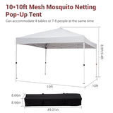 10x10ft Pop-Up Canopy, Outdoor Screen Tent with Mesh Mosquito Netting Sidewalls, Waterproof & UV-Block Shade Shelter for Camping, Picnic, Deck & Backyard Events