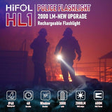 HiFOL Tactical Flashlights 2000 Lumens, Police Flashlight with Rotatable Holster for Duty Belt, Handheld Flashlights for Camping/Law Enforcement HL1
