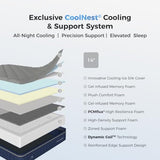 Sweetnight CoolNest Hybrid King Size Mattress 14 Inch, Cooling Pillow Top