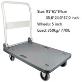 Flatbed Platform Trolley Heavy Duty Steel Dolly Cart on Wheels