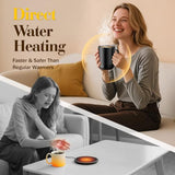 14oz Smart Heated Mug, Rechargeable Self-Heating Coffee Mug with 10 Temp Settings, Keeps Coffee Hot for Hours, No App Required, LED Display & Memory Function for Home Office, Coffee Tea Lover (Black)