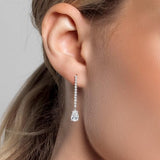 Gem Stone King 1.82 Cttw 14K White Gold Lab Grown Diamond Teardrop Earrings