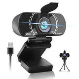 1080P Webcam with Microphone/Tripod/Privacy Cover/Wide Angle 110°, Plug & Play, USB Web Camera