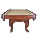Hathaway Augusta 8 Foot Pool Table with Complete Accessories – Classic Full Size Billiard Table for Home Use – Classic Ball and Claw Legs, Inlaid Sights, K-66 Cushions – Walnut Finish with Camel Felt