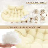 lihtsofty Double Egg Chair Cushion Replacement 55x35in -Thickened Waterproof Removable Double Hanging Egg Chair Cushions