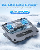 Metfut Laptop Cooling Pad with Detachable Fan & Cooler, Adjustable Height & Angle, 360 Rotation Base, Ultra-Quiet