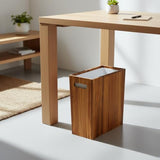 Coeusy 3 Gallon Wooden Trash Can with Liner,Small Solid Wood Bathroom Trash Can
