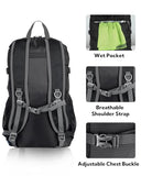 WATERFLY Lightweight Packable Hiking Backpack: 30L Foldable Travel Daypack Ultralight Camping Day Pack for Woman Man