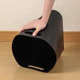 rejomiik Small Trash Can, 3.5 Gallon Slim Garbage Can Plastic Waste Basket with Handles Container Bin, Black