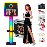 Mirror Photo Booth 15.6" with Camera and Printer,Selfie DSLR Mirror Photo Booth with Flight Case