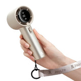 JISULIFE Handheld Fan Pro Series - Extreme Cooling Output: 1-100 Speed Scroll Wheel, Metal Body, Digital Display, 1.5H Fast Charge, 5000mAh-Portable Fan for Travel Outdoor, Gifts for Women Men(Brown)
