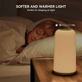 ROOTRO Touch Bedside Table Lamp, [Sleek Design & RGB Mode] 3 Way Dimmable Small Lamp for Bedroom, LED Lamp