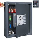 40 Keys Cabinet with Digital Lock - Electronic Key Safe, Steel Lock Box with Drop Slot for Key Returns and Safe Storage
