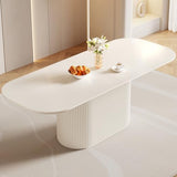 HOTICKME 86.61" Oval Dining Table for 8, Rectangular Dinner Table 8 Seater