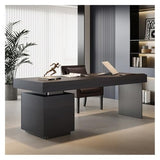 zhongxlla Standing Desk, Modern Smoky Color Executive Desk with Drawers