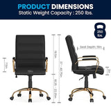 Flash Furniture Whitney Mid-Back Swivel LeatherSoft Desk Chair with Wheels