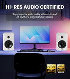 Edifier M90 Computer Speakers, 100W RMS Desktop Speakers, Hi-Res Audio, LDAC,Bluetooth 6.0 Compact Speaker, HDMI eARC/Optical/USB-C/AUX Input, SUB Out Powered Speakers, Remote Control for TV/PC-White