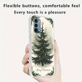 Merry Christmas Transparent Phone Case for OnePlus Nord N200 5G 6.49",Xmas Pattern with Christmas Tree Design Cases Stylish Pattern Cases for Girls Women Boys,Soft Silicone TPU Protective Cover
