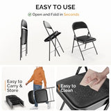 Bonnlo Folding Chair with Comfortable Padded Cushion and Back