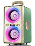 YIER Bluetooth Speaker, 240W Peak Loud Party Speaker with Big Bass, 20H Playtime, TWS, BT5.3, Large Portable Wireless Boom Box with LED Light for Outdoor Backyard Beach Home (Leather Green)