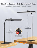 Kary LED Desk Lamps for Home Office, Tall Desk Light with Base, Flexible Gosseneck Adjustable Height 5-Level Dimmable Brightness