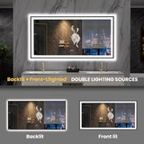 LOAAO 72"X36" LED Bathroom Mirror Black Framed
