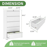 5 Drawer File Cabinet,Metal Lateral Filing Cabinet with Lock