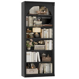 Tall Arched Bookcase and Bookshelf, Farmhouse Book Shelf with 6 Tiers Open Shelves