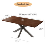 ZckyCine Expandable Dining Table Set for 6-8 People