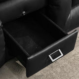 URRED Power Loveseat Recliner Sofa with Massage and Heat，Black