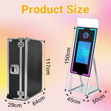 Mirror Photo Booth Touch Screen with Printer,45" Photo Mirror Booth with 22" Touch Screen Built