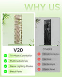 V20 Typewriter Keyboard Wireless, 104 Keys Typewriter Style Mechanical with White Backlit