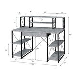 47" Home Office Desk with 8 Compartments, Computer Study Desk for Home