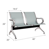 5-Seat Reception Chair - 2pcs Waiting Room Chairs with Arms & Stainless Steel Frame