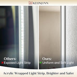 Keonjinn 60" x 36" LED Backlit Mirror Bathroom, Safe HD Tempered Glass