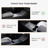 BANKKY 6PCS Center Console Organizer Tray for Tesla Model 3 Highland 2024 2025 Car Accessories with Armrest Storage Tray, Hidden Storage Box, Cup Holder Insert, Camera Privacy Cover, Glove Box Hook