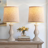 Table Lamps Set of 2 - Rustic Bedroom Lamps for Living Room, 22" Boho Bedside Lamp for Night Stands End Table Office Desk Lamp Nightstand