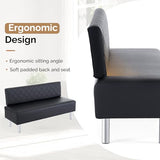 OmySalon Waiting Room Bench with Back, 58.6’’ Office Guest Chair Upholstered Reception Seating