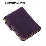 1 Handmade Short Wallet Men's Retro Zipper Card Slot Coin Bag
